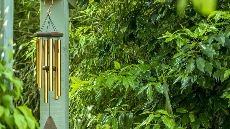 wind chimes hanging up