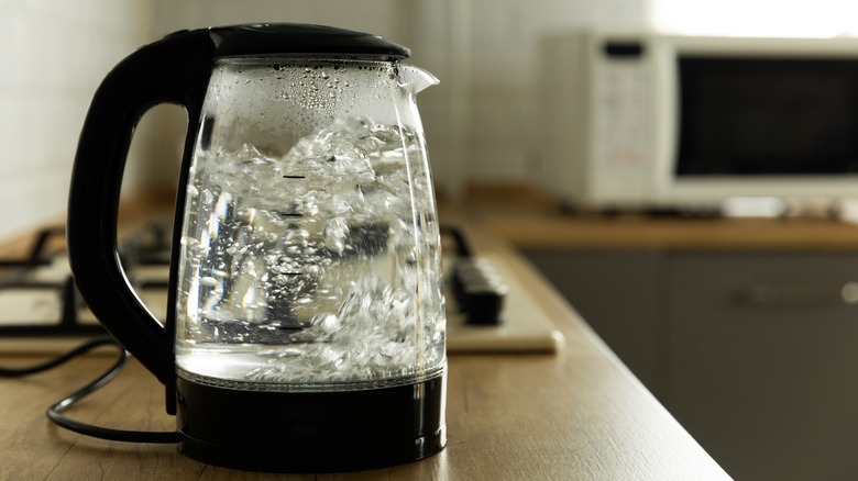 Boiling water in kettle