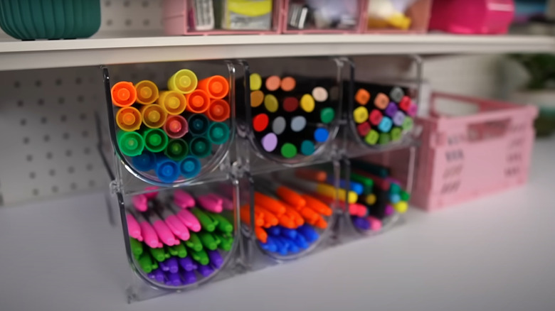 Various stationary items in organizer