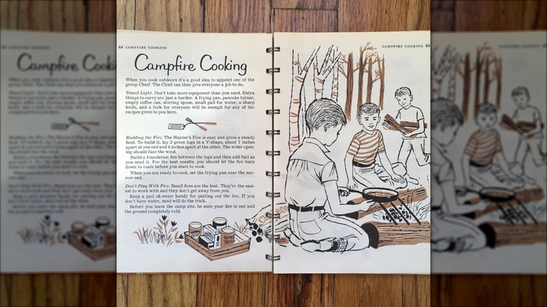 spread of Betty Crocker cookbook with illustrations