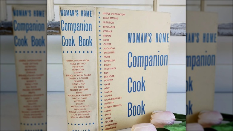 Woman's Home Companion cookbook standing upright