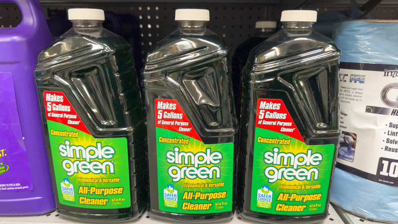 Bottles of Simple Green on a store shelf