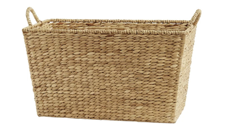 Large woven basket with two side handles