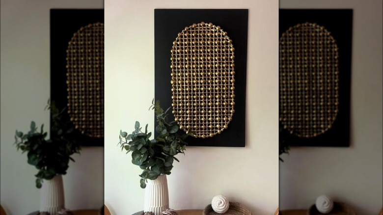 DIY wall art with Dollar Tree bath mat