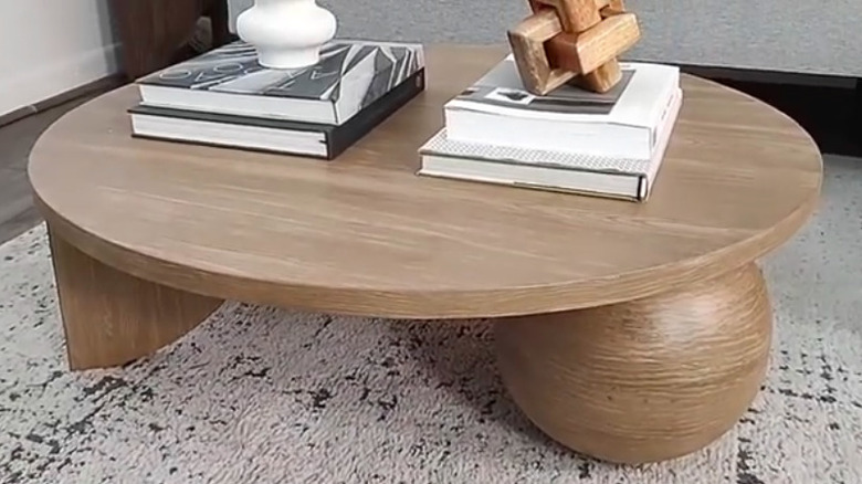 Close up of DIY wooden coffee table