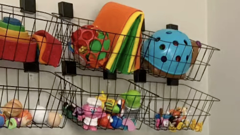 Dollar tree wire baskets on wall