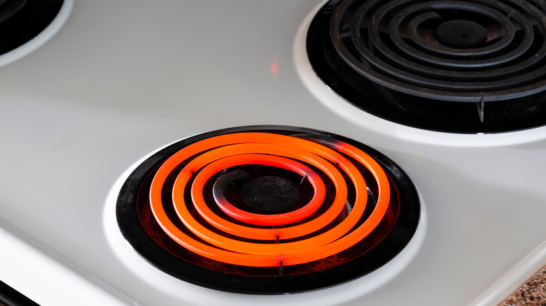 Electric stove burner on high