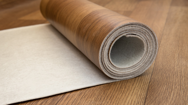 brown linoleum floor roll