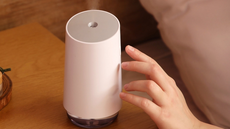 Essential oil diffuser on a table