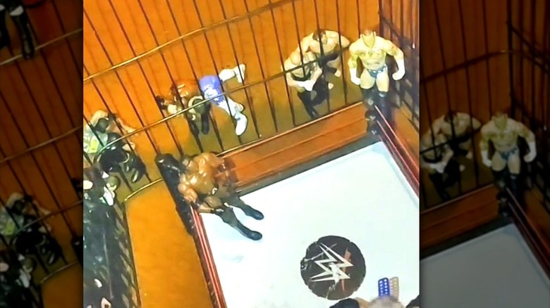 video of dog crate being used as a toy den