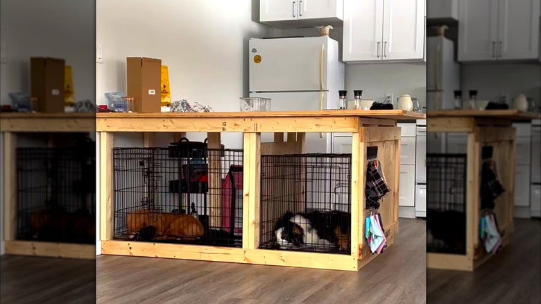 dog crate kitchen island