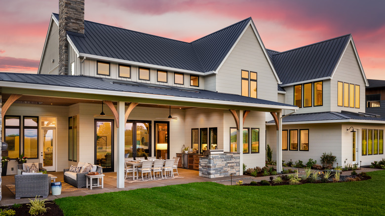 suburban house with open patio