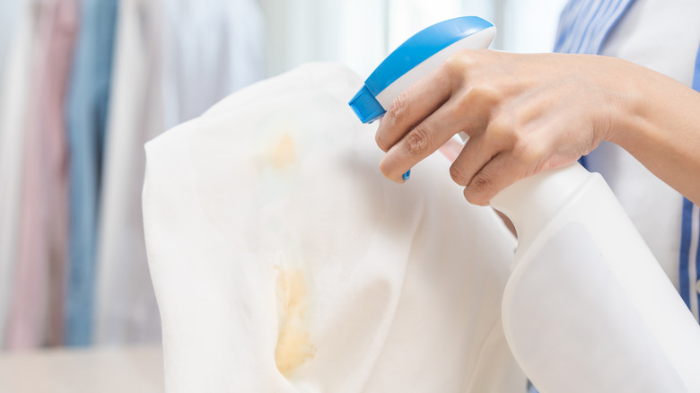 Bleach in spray bottle