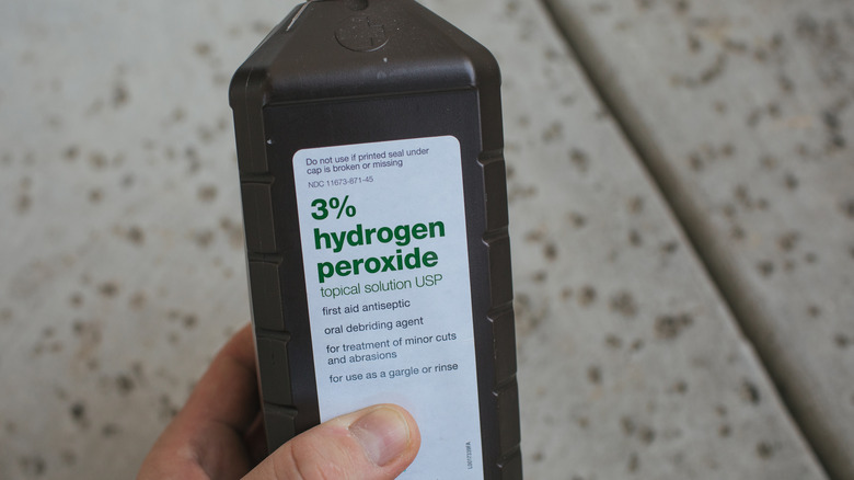Hydrogen peroxide in bottle
