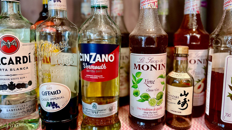 close up of a liquor cabinet