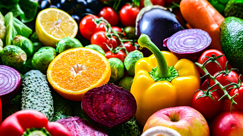 An assortment of fruits and vegetables