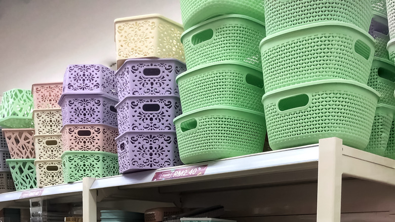 pastel storage bins