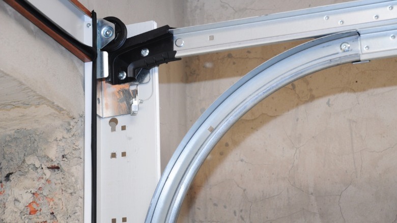 Close-up of garage door bearing