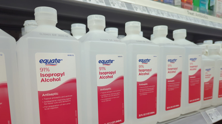 Rubbing alcohol on store shelf