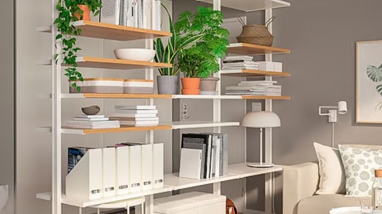 An entryway is defined by an ELVARLI storage unit.