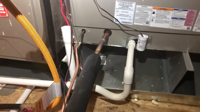 View of a condensate drain line