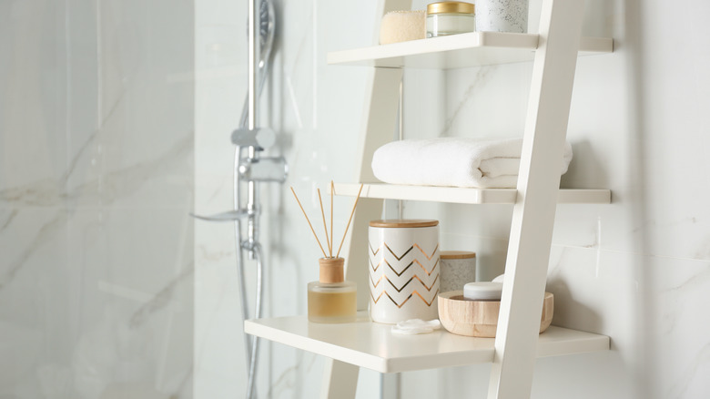 White vertical storage unit