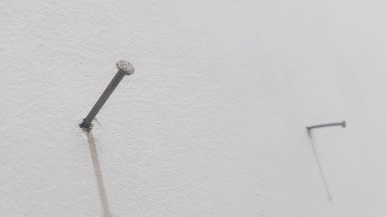 Nails sticking out of the wall