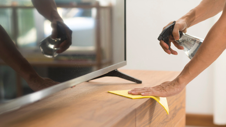 cleaning wood surface