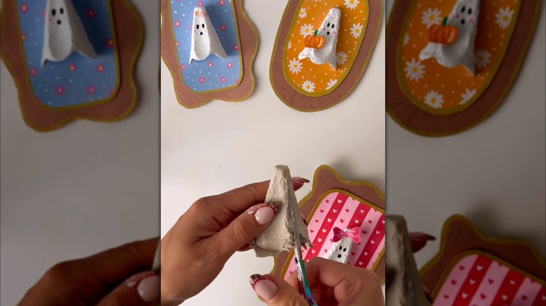 cardboard and egg carton ghost craft