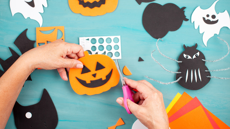 hand crafting halloween decor