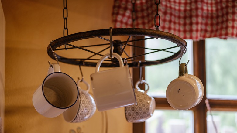 Mug chandelier in kitchen