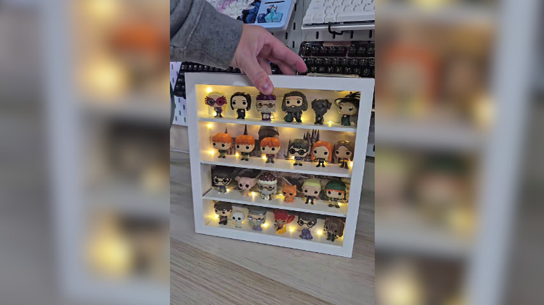 IKEA SANNAHED shadow box display with lights