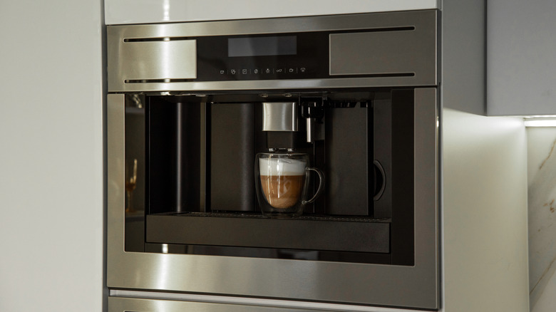 Built-in coffee maker in a kitchen