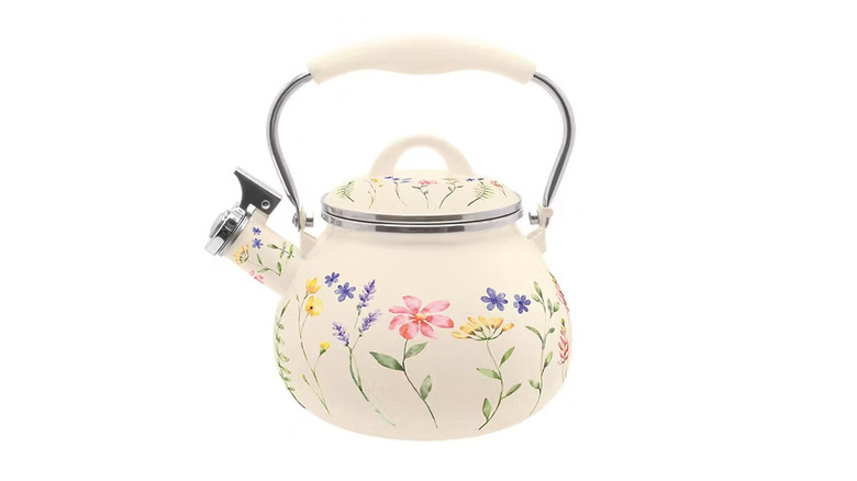 farmhouse-style stovetop tea kettle floral