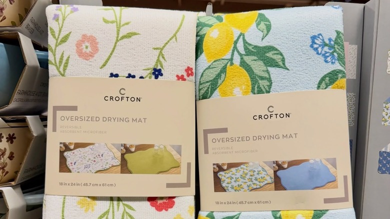 two pattern dish drying mats