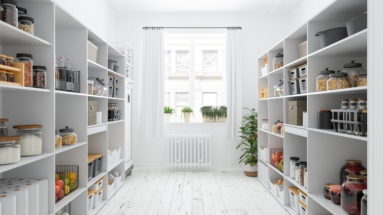 White kitchen pantry