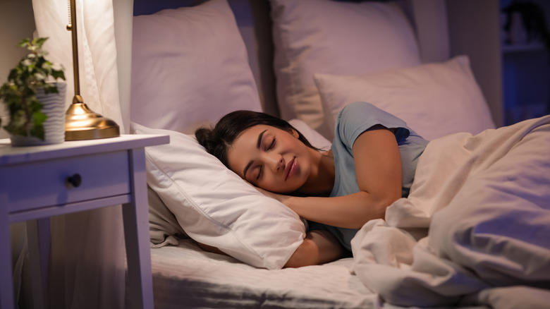 woman sleeping peacefully at night