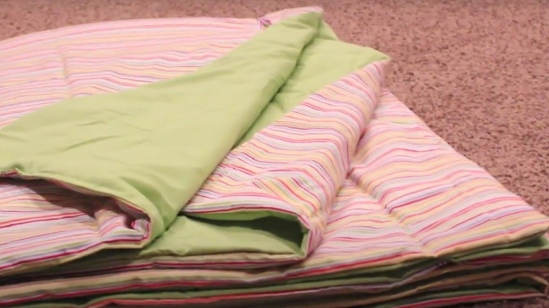 A pink and green blanket