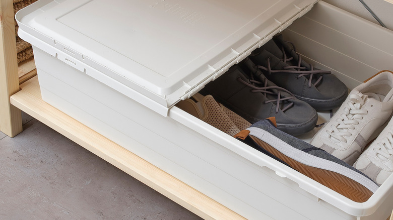 A SOCKERBIT Storage Box with shoes