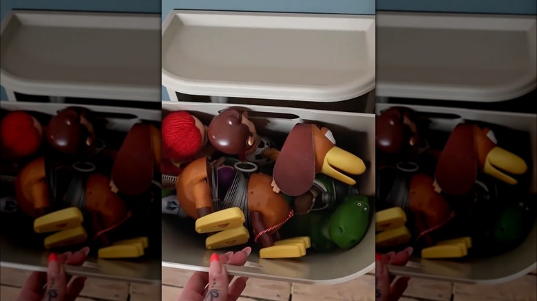 screenshot of kids' toys in a an ikea bin