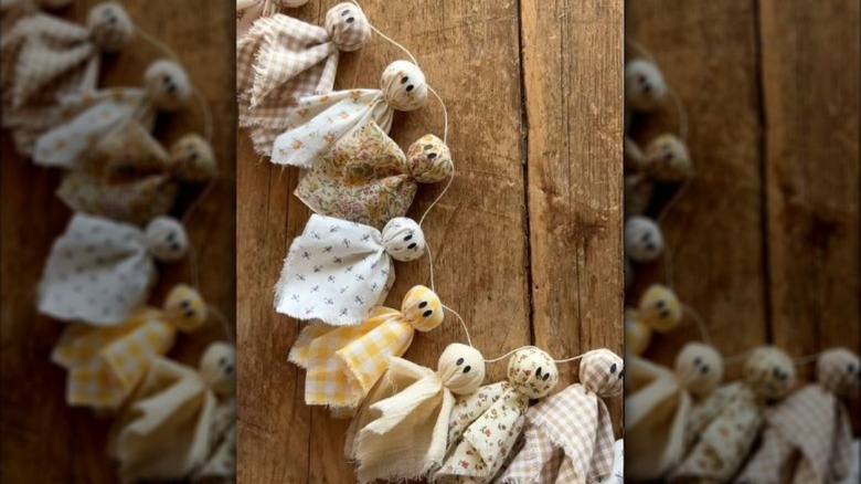 ghost garland made from fabric