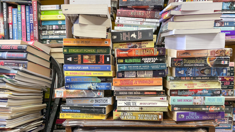 Stacks of used books