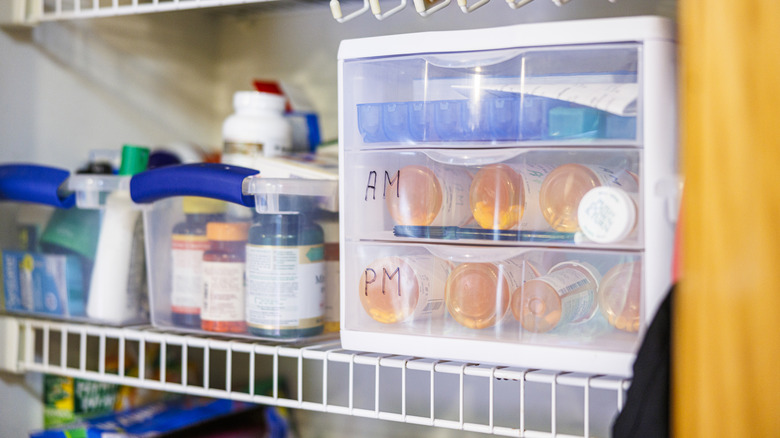 Prescription medications in clear storage