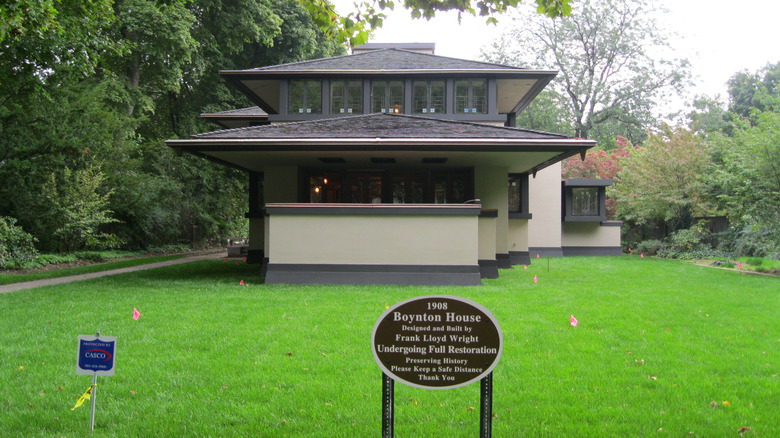 The Boynton House during restoration in Rochester, NY.
