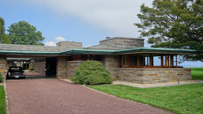 The front driveway and exteriors of the Max Hoffman House.