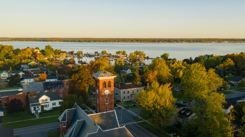 A look at Cape Vincent's riverside landscape at sunset
