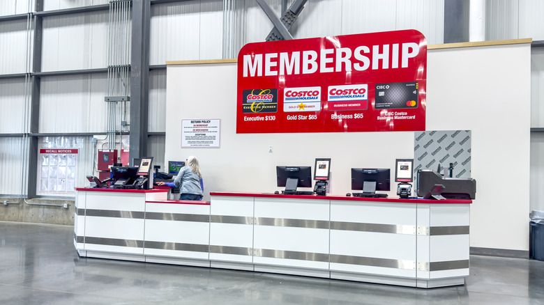Membership desk at a Costco warehouse