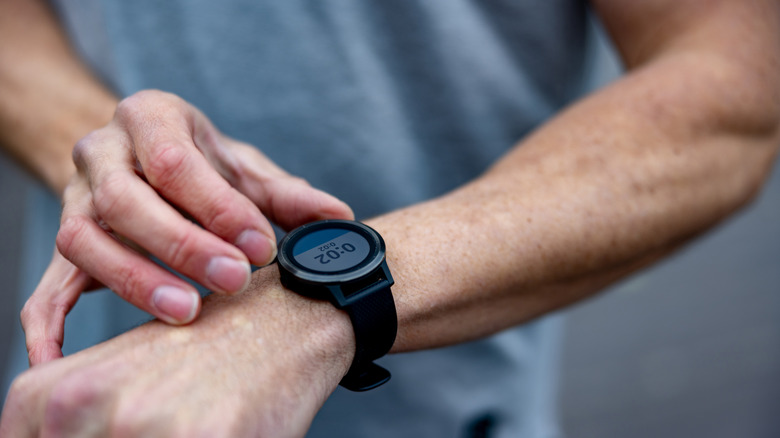 watch on the wrist of a white man