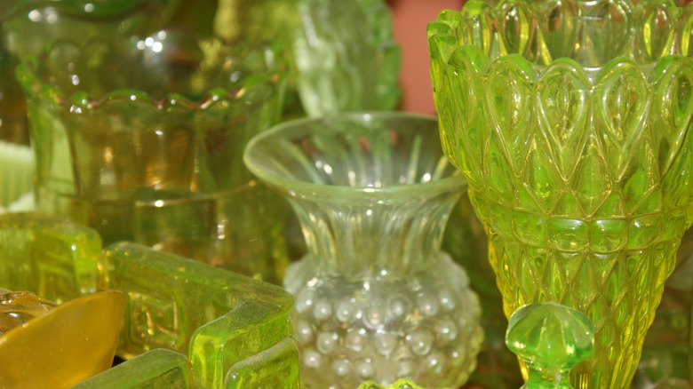 vintage vaseline glassware
