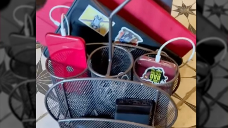 Wires and electronics in a napkin holder